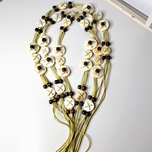 Vintage 70's-80's Shell Macrome Cord Boho Hippie Beachy Coastal Belts 28+" - Picture 9 of 11